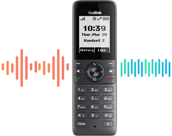 DECT handset with 30-hour talk time