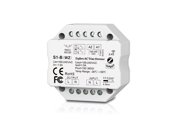 Akubela S1-B(WZ) AC Triac Dimmer ZigBee 256-Level Dimming | DMS